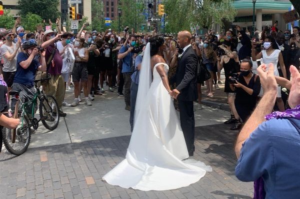 HotNewBreak Good News: Philadelphia Couple Walks Down the Aisle and Into Black Lives Matter Protest